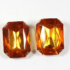 Topaz Emerald Cut Plastic Earrings Clip