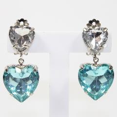 Blue Heart Plastic Earrings Clip