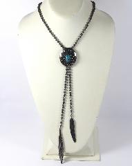 Turquoise Oval Plastic Necklace