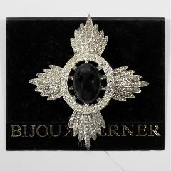 Black (jet) Cabochons Brooch