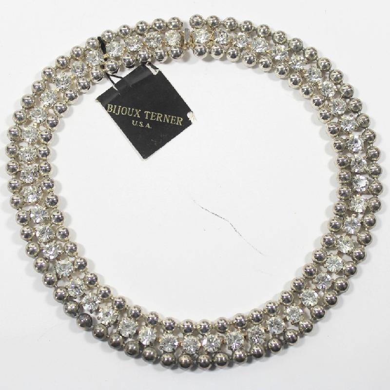 Front view of Clear Chatons Only Necklace