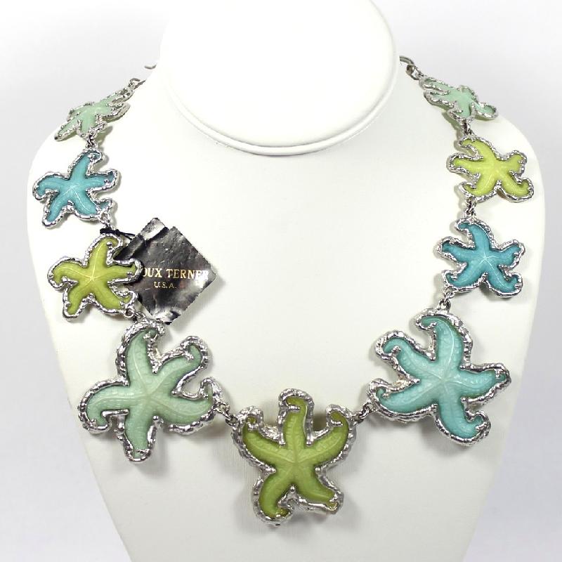 Front view of Blue Plastic Necklace
