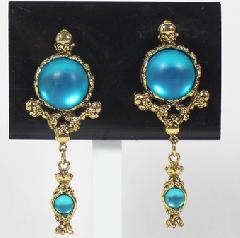 Turquoise Cabochons Earrings Clip