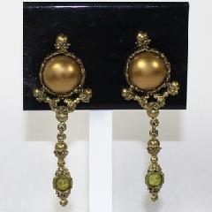 Yellow Cabochons Plastic Earrings Clip