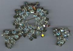 Gray (black Diamond) Navettes Earrings Clip