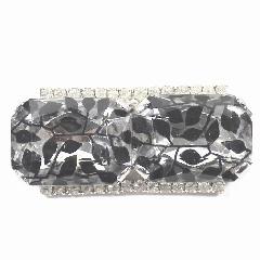Black (jet) Emerald Cut Plastic Brooch