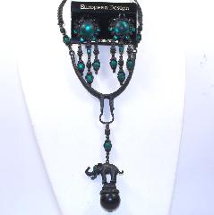 Black (jet) Cabochons Necklace