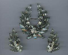 Gray (black Diamond) Navettes Earrings Clip