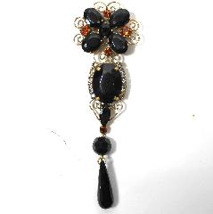 Black (jet) Oval Brooch
