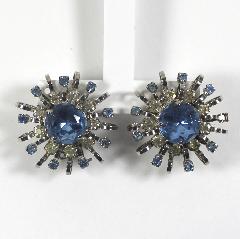 Blue Chatons Only Earrings Clip