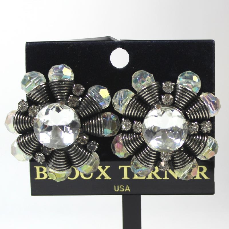 Front view of AB Chatons Only Earrings Clip
