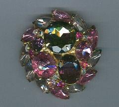 Pastel Oval Rivoli/Margarita Brooch