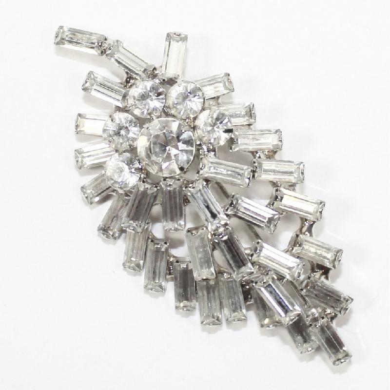 Front view of Clear Baguettes Brooch