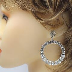 Clear Keystones Earrings Pierced