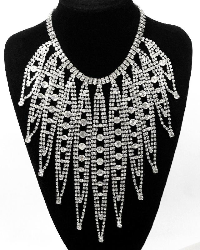 Front view of Clear Chatons Only Necklace