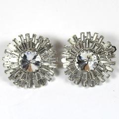 Clear Baguettes Rivoli/Margarita Earrings Clip
