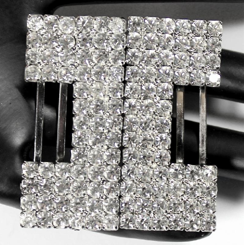 Front view of Clear Chatons Only Belt Buckle
