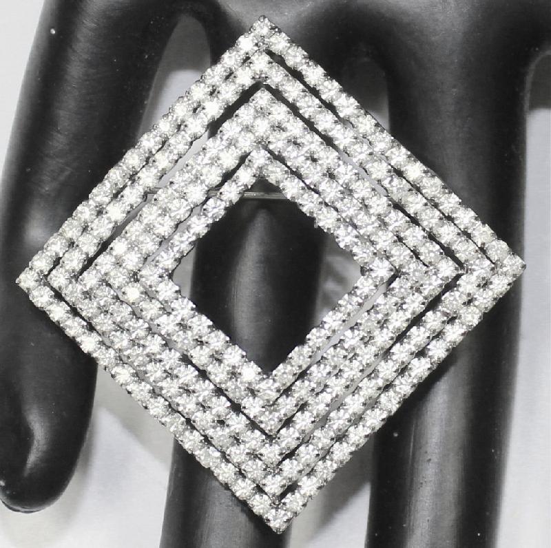 Front view of Clear Chatons Only Brooch