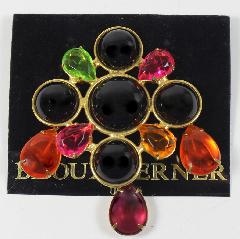 Multiple Colors Pear Brooch
