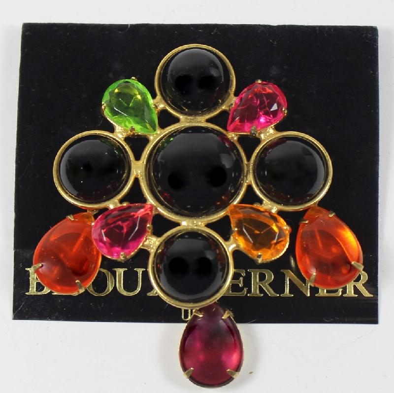 Front view of Multiple Colors Pear Brooch