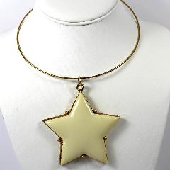 White (chalk Or Milk) Plastic Necklace