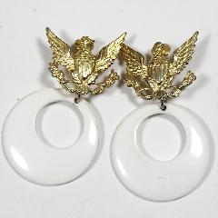 White (chalk Or Milk) Plastic Earrings Clip