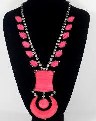 Pink Chatons Only Plastic Necklace