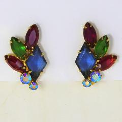 Multiple Colors Diamond Earrings Clip