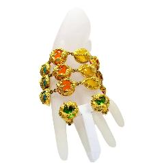 Multiple Colors Pear Bracelet Charm