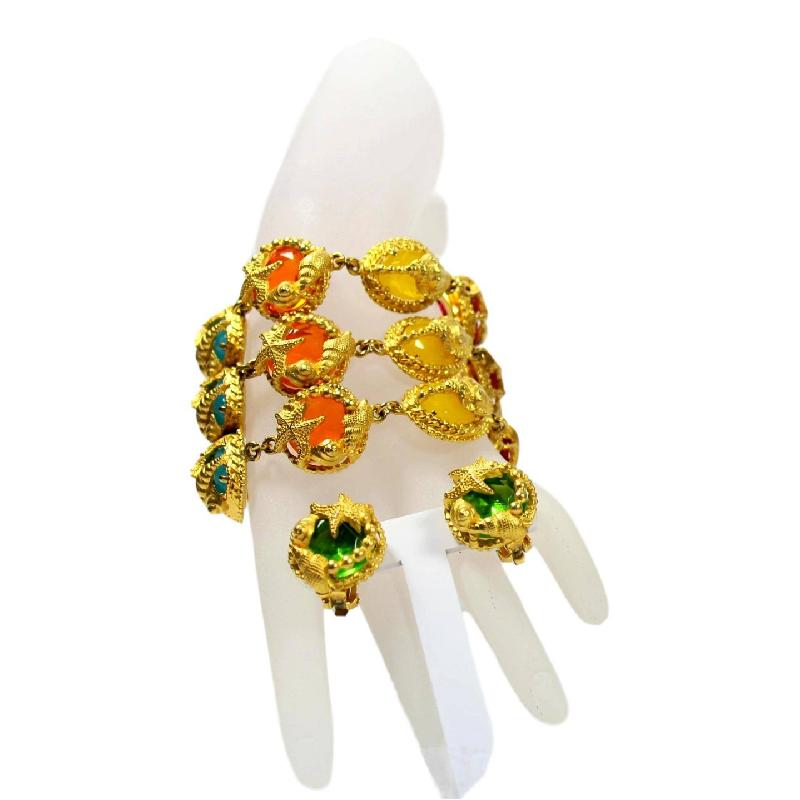 Front view of Multiple Colors Pear Bracelet Charm