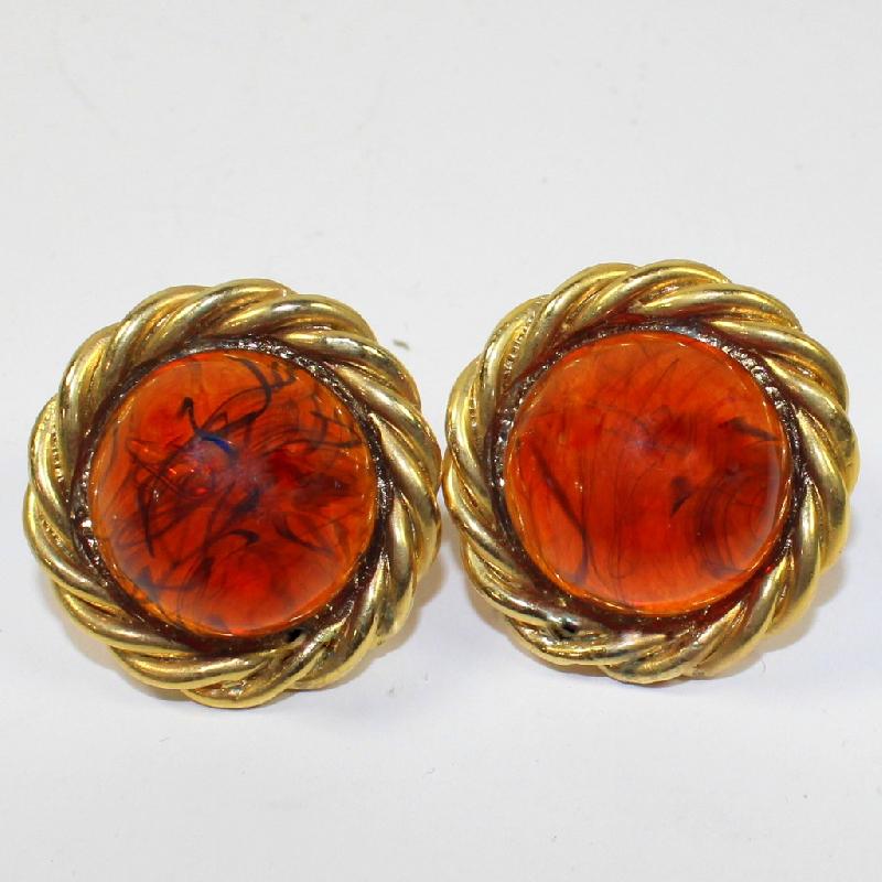 Front view of Orange Cabochons Plastic Other