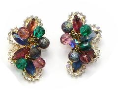 Multiple Colors Navettes Earrings Clip