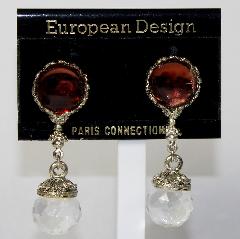 Purple (cardinal) Cabochons Earrings Clip