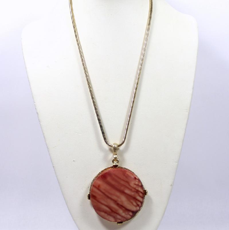 Front view of Pink Plastic Pendant