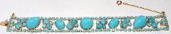 Turquoise Cabochons Spotted Bracelet Flat Push In