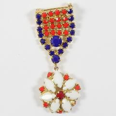 Patriotic Navettes Brooch