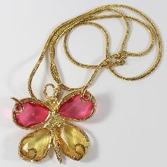 Pink Pear Plastic Pendant