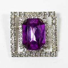 Purple (cardinal) Emerald Cut Brooch