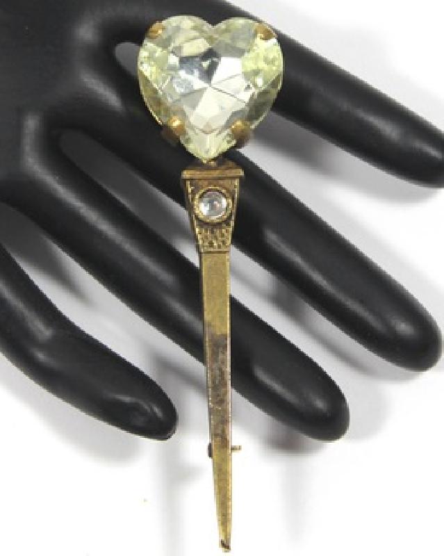Front view of Clear Heart Brooch