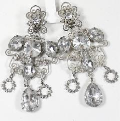 Clear Pear Earrings Clip