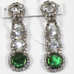 Green Chatons Only Earrings Clip