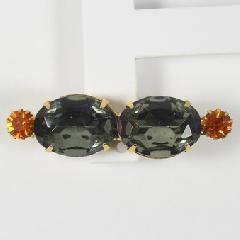 Gray (black Diamond) Oval Brooch