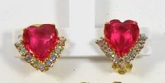Pink Heart Earrings Clip