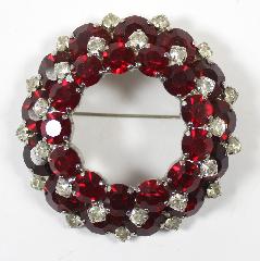 Red Chatons Only Brooch