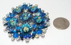 Blue Navettes Rivoli/Margarita Brooch