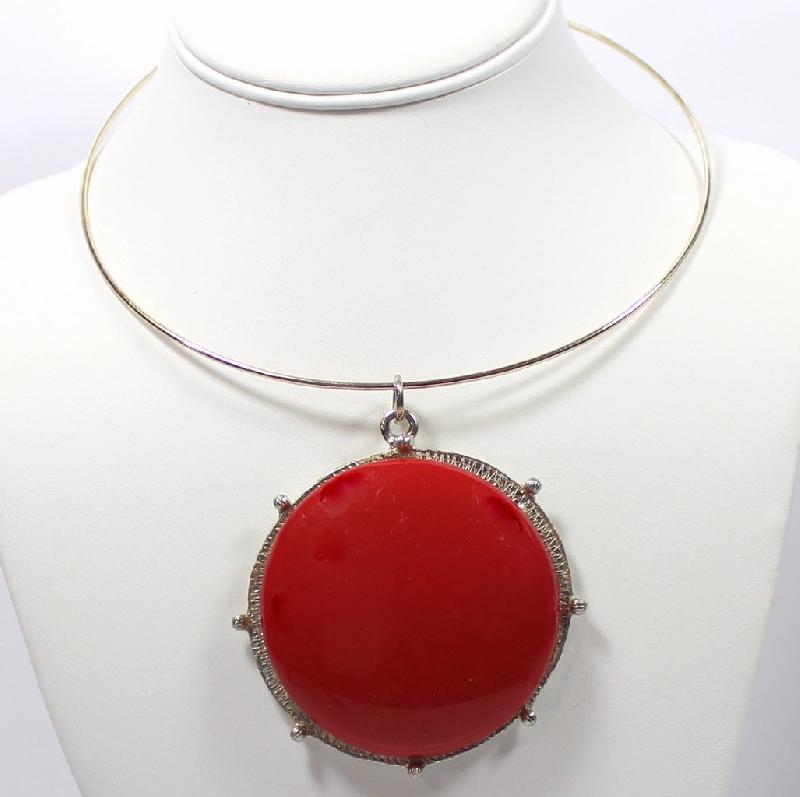 Front view of Red Plastic Pendant