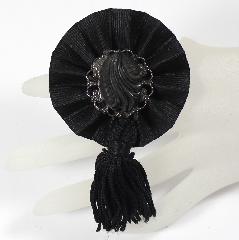 Black (jet) Cabochons Molded/Cut Brooch