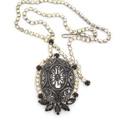 Black (jet) Cabochons Molded/Cut Necklace