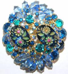 Blue Birthday Cake Molded/Cut Brooch