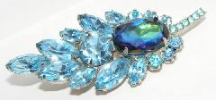 Blue Oval Multi-Color/Shaded Brooch